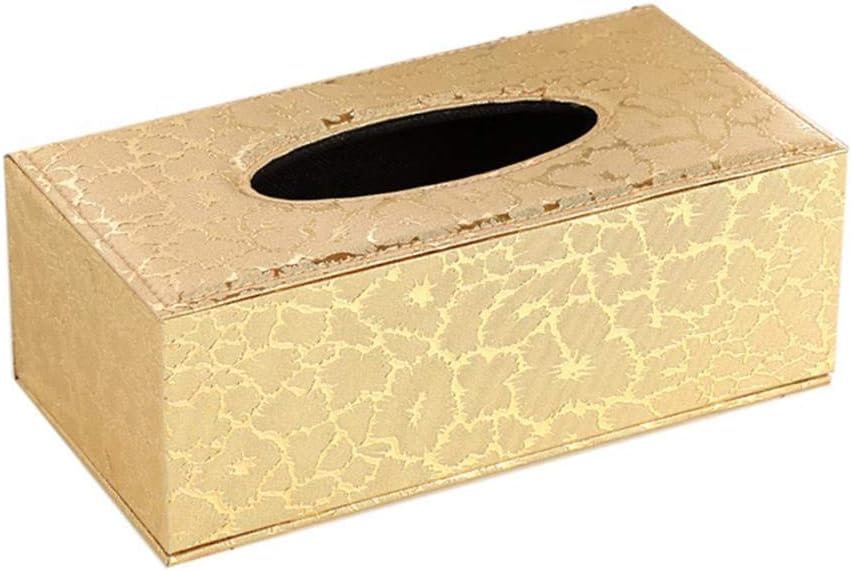 Kleenex Tissue Box Holders, Premium Tissue Box Cover Holder Wooden Facial Tissue Box Tissue Holder for The Bathroom Home Office Car Remote Tissue Holder (Gold)