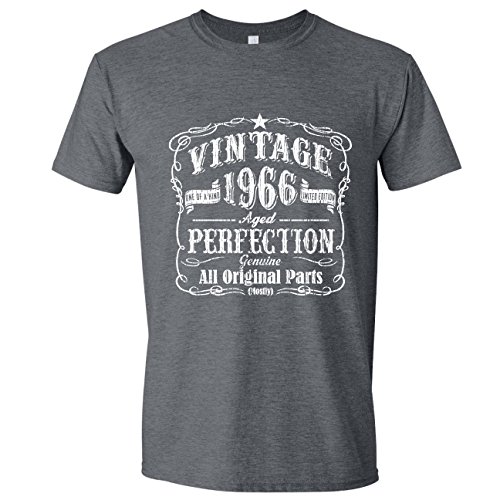 50th Birthday Vintage, Over The Hill for Men, Fiftieth Birthday Him, Gray, XL