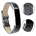 Vancle Fitbit Alta (HR) Band / Fitbit Alta HR 2017 Leather Wristband Adjustable Replacement Accessories Strap with Buckle for Fit bit Alta (Magic Silver)