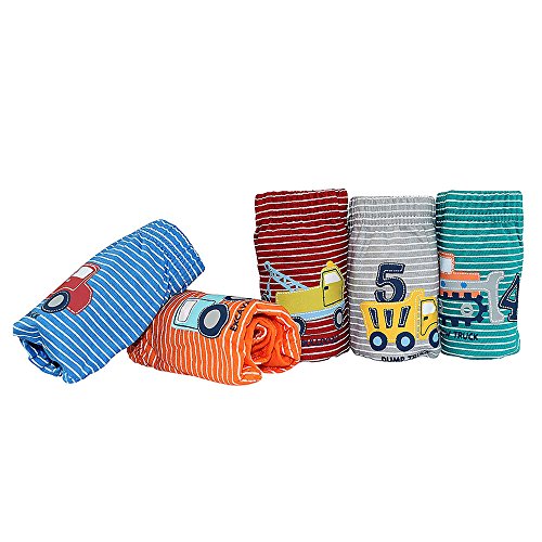 Baoji Boys Underwear, FunkyDog Toddler Underwear Cotton Underwear,Cars Pattern Men Underwear Boxer Briefs(Pack of 5)(2T-3T) (2-3 Years/M)