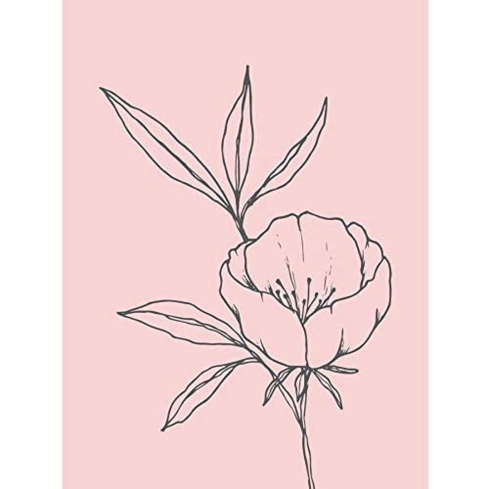 Wee Blue Coo Blush Pink Plant Poppy Flower Grey Art Print Canvas Premium Wall Decor Poster Mural