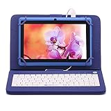 iRULU eXpro X1 7 Inch Quad Core Google Android Tablet PC, 1024x600 Resolution, Wi-Fi, Games, Dual Cameras, 8GB Nand Flash with keyboard(Blue Tablet)