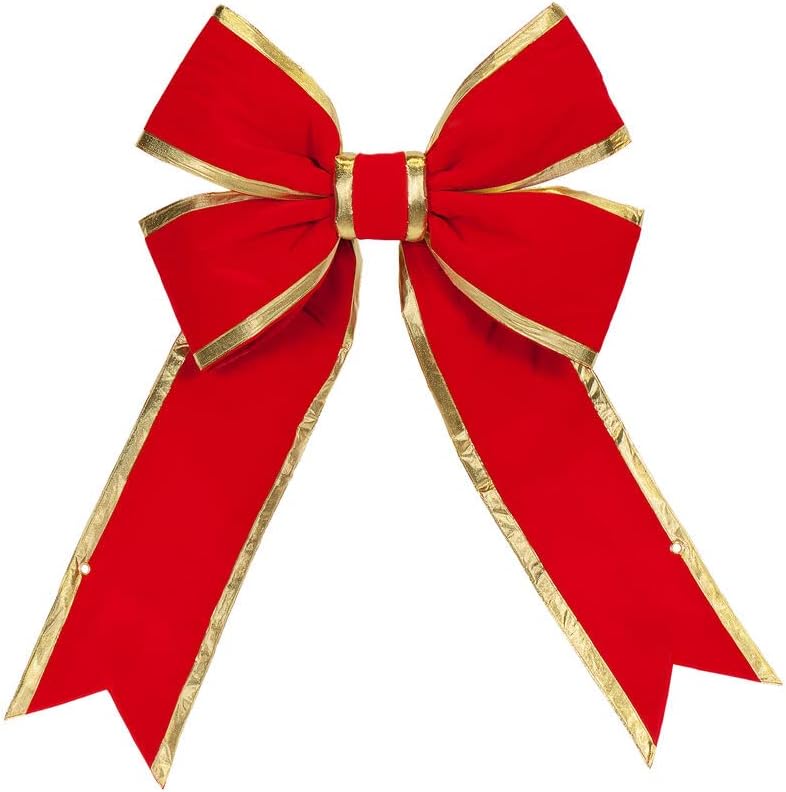 Bows & Ribbons - Big Red Bow - Indoor Commercial Grade Christmas House Decorative Bows (18