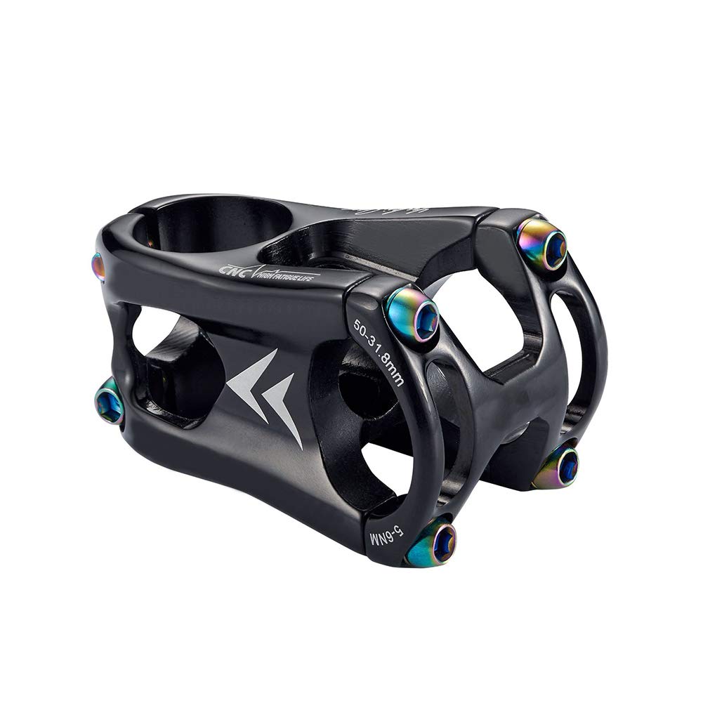 xiegons031.8 Stem 28.6mm Mountain Bike Stem 1-1/8" Bicycle Short Handle MTB Stem for 31.8mm Handlebar Most Mountain Bike Road Bike Track Bike MTB BMX Fixed Gear Cycle Cycling(Black)