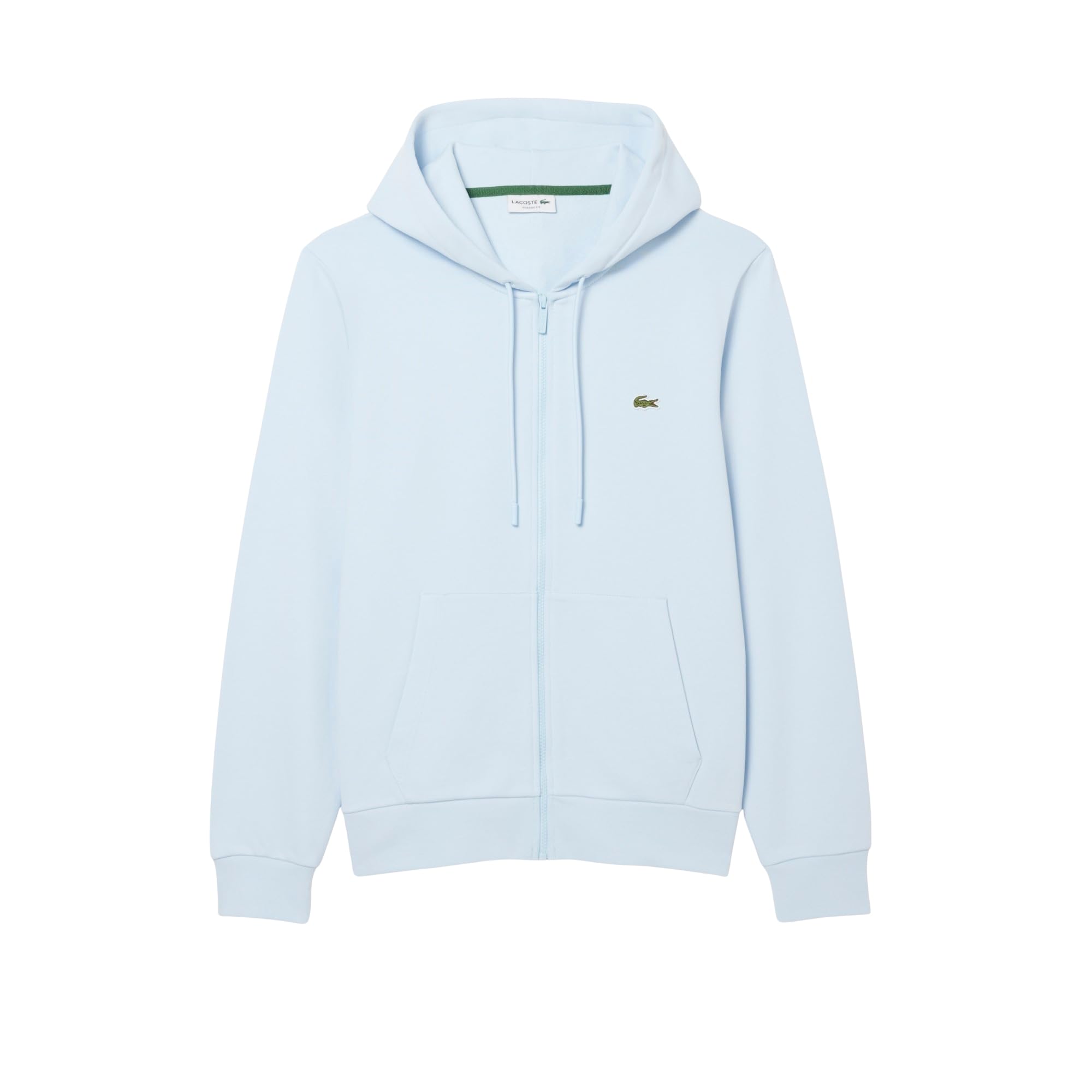 Lacoste Men’s Classic Fit Zipped Fleece Sweatshirt, Light Blue, Large
