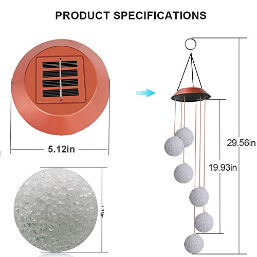 image for Joynic Solar Wind Chime – Waterproof LED Color – Changing Light Po