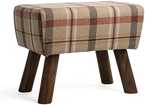 Cloth piers, living room footstool, small stool, wearing a shoe stool, simple modern shoe stool, sofa stool, solid wood for shoe stool (Color : Mint red)