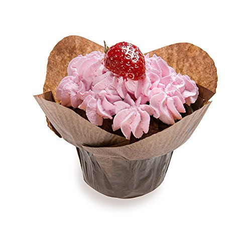 Daffodil Petal Baking Cups: Brown 1.3-oz Grease Proof Paper Baking Cup - Perfect for Muffins, Cupcakes or Mini Snacks â€“ Disposable and Recyclable â€“ 200-CT â€“ Restaurantware