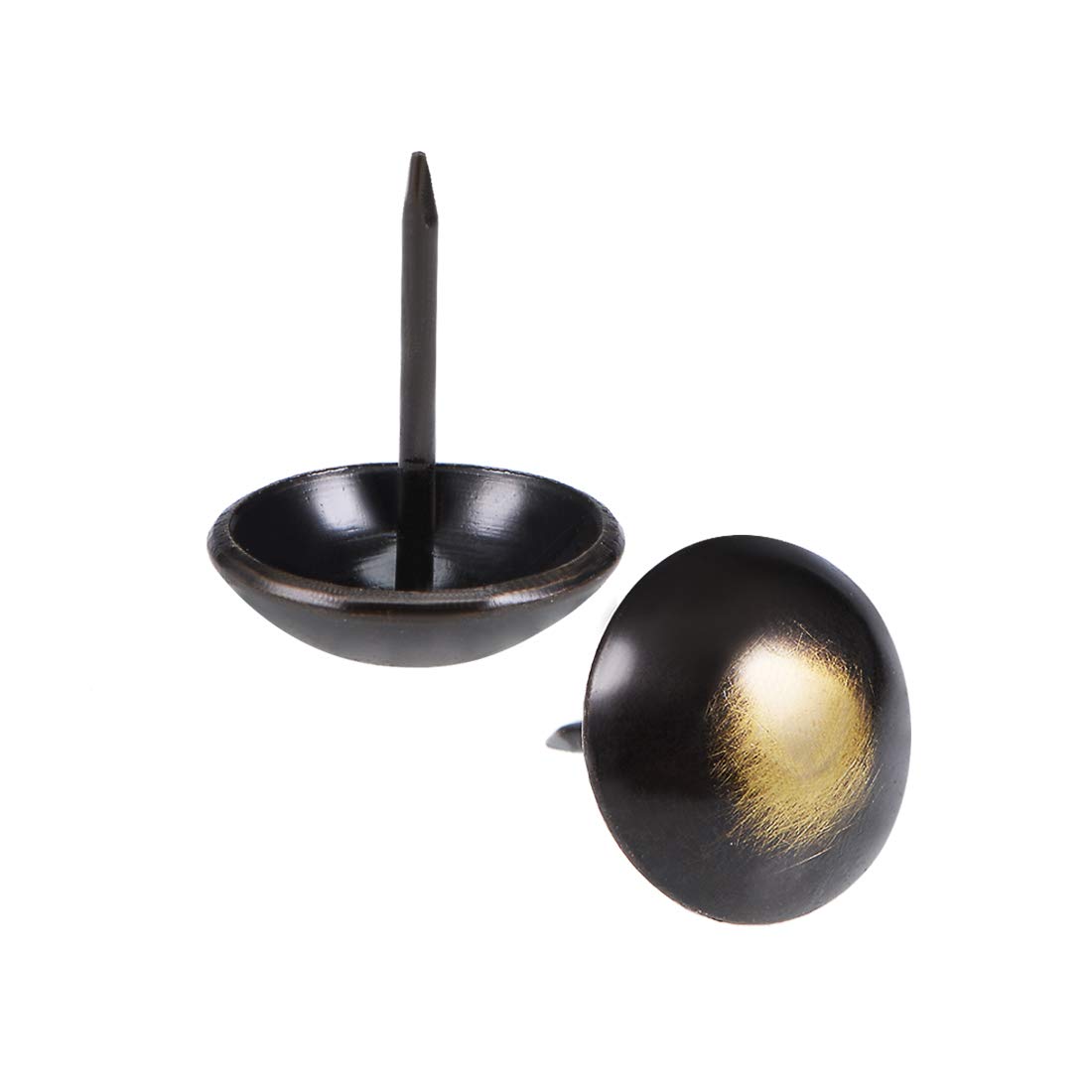 sourcing map Upholstery Nails Tacks 16mm Head Dia 21mm Length Retro Round Thumb Push Pins for Furniture Sofa Headboards, 100 Pcs