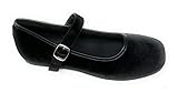 N.Y.L.A. Women's Velvet MJ Mary Jane Flat, Black, 10