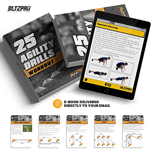 Bltzpro Training Cones(Set of 56)- Soccer/Football Cones for Training Kids with Stack Holder and Carrying Bag. Ideal for Speed Practice & Agility Workout, Exercises for All Athletics Needs.