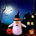 YUNLIGHTS 4 Foot Halloween Inflatable Ghost, Lighted Blow Up Ghost with Jack-O-Lantern Pumpkin Witch Hat for Indoor Outdoor Yard Lawn Art Halloween Decoration