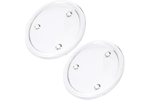 Alipis Round Glass Candle Plates & Trays, 5 Inch Clear Pillar Candle Holder Base with Wax Catcher for Wedding Banquet Christm