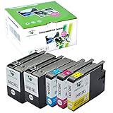 Supricolor 5 Pack High Yield Replacement for HP 932 933 Ink Cartridge (2Bk 1C 1M 1Y) for HP officejet 6600 Officejet 6700 6100 7110 7610 7612 Printer