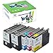 Supricolor 5 Pack High Yield Replacement for HP 932 933 Ink Cartridge (2Bk 1C 1M 1Y) for HP officejet 6600 Officejet 6700 6100 7110 7610 7612 Printer