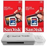 2 PACK - SanDisk 32GB SD HC Class 4 Secure Digital High Speed SDHC Flash Memory Card SDSDB-032G 32G 32 GB GIGS (S.B32.RTx2.562) LOT OF 2 - Retail Packaging