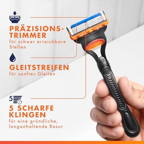 Fusion 5 Klingen Herren, 12 Original Rasierklingen, Orange