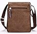 Berchirly Small Crossbody Bag Vintage Canvas Leather Messenger Pack Organizer For Women Men Travel Hiking Climbing
