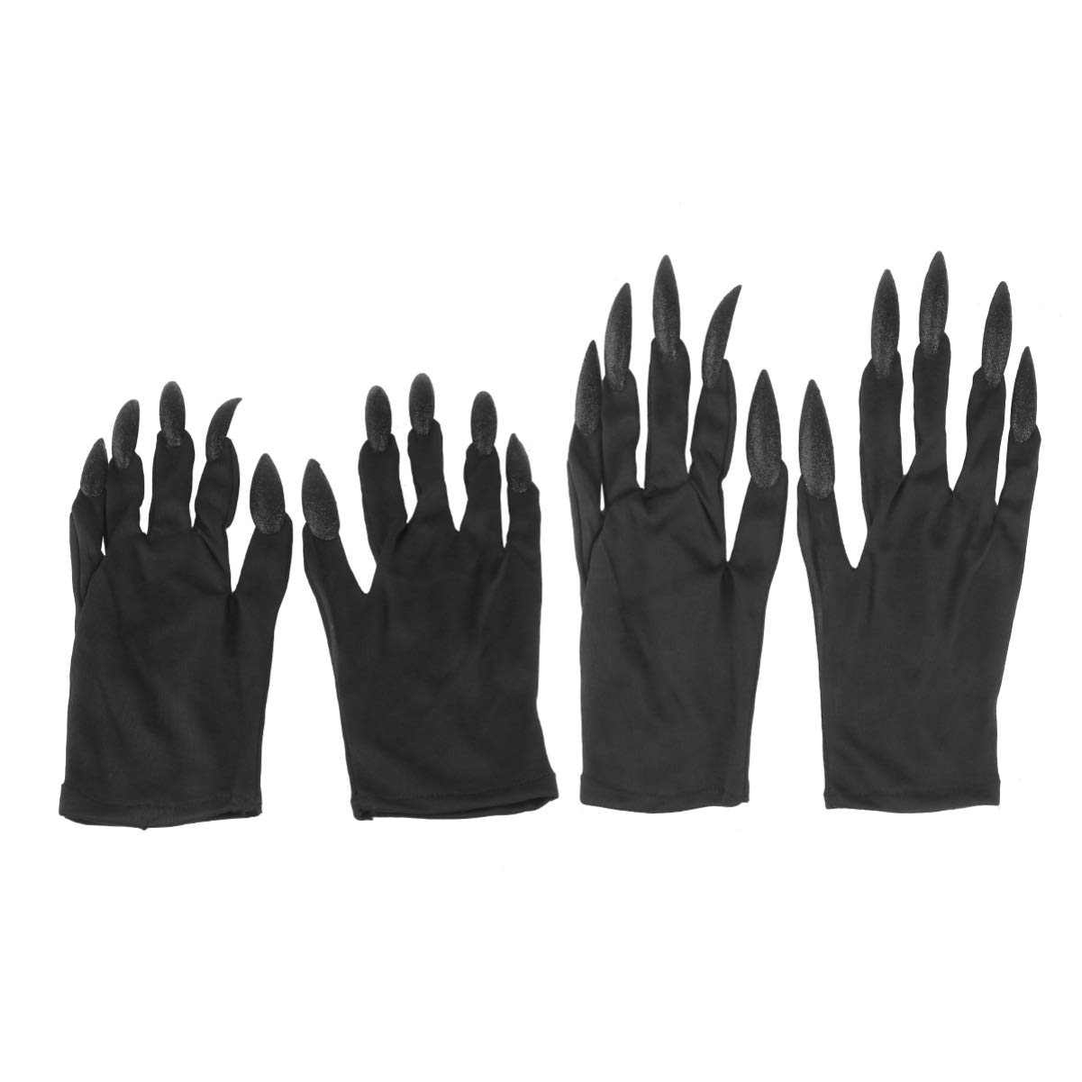 Milisten Halloween Masquerade Gloves with Long Nails 2 Pairs Scary Costume Accessories for Party and Cosplay