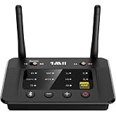 1Mii B03Pro Bluetooth 5.3 Transmitter Receiver for TV Home Stereo | Wireless Audio Adapter with Audiophile DAC &amp; aptX Low Latency/HD/Adaptive, Volume Control, Dual Link, Optical RCA 3.5mm AUX
