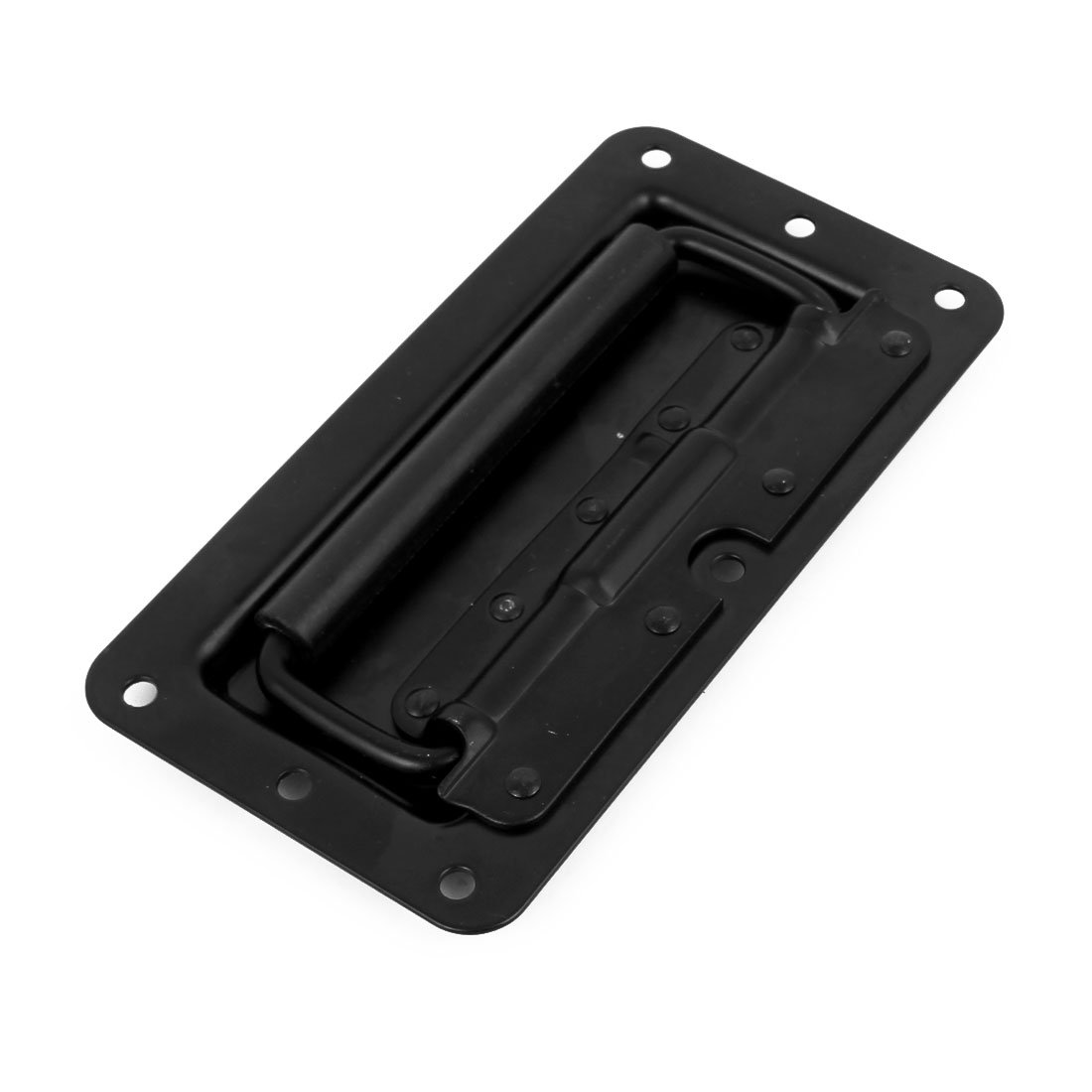 Sourcingmap 155mmx83mm Metal Rectangle Shaped Recessed Folding Pull Handle Grip Black