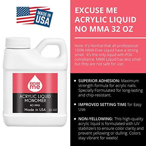 Excuse Me Professional Acrylic Liquid Monomer MMA Free USA Made Strong