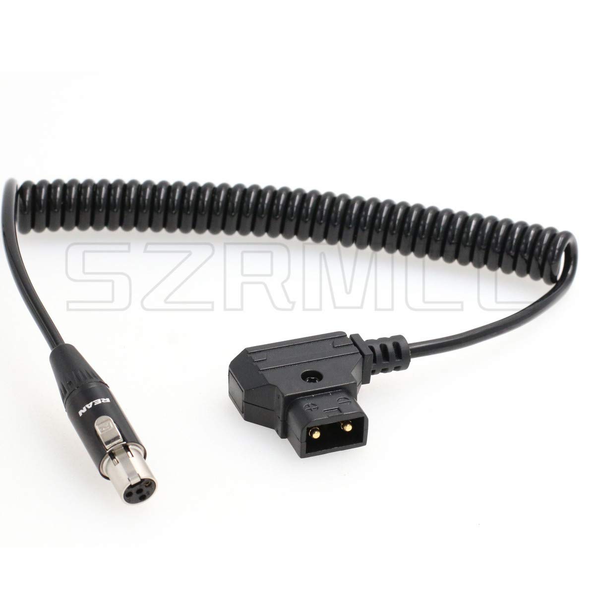 SZRMCC TVLogic VFM Monitor Alphatron EVF Coiled Power Cable D-tap 2 Pin Male to Mini XLR 4 Pin Female