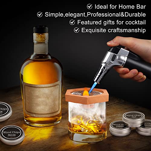 Cocktail Smoker Kit with Torch and Wood Chips for Whiskey and Bourbon
