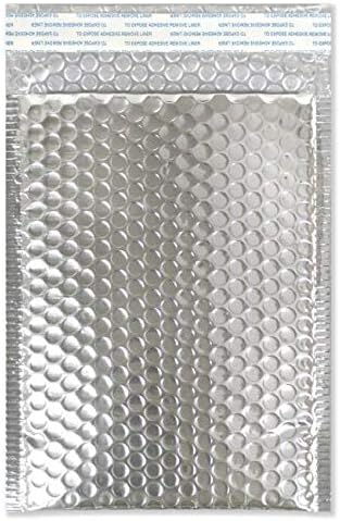 Drax Mailers Metallic Bubble Mailers - 25 Pack Silver #0 6" x 10" Inch Foil Padded Envelopes –Moist and Tear Resistant - Self-Seal Adhesive Shipping Postal Bags – Ideal for Fragile Items