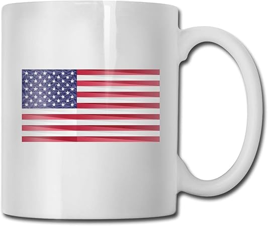 Taza Bandera americana Triangular Brillante Cerámica Taza de café o té