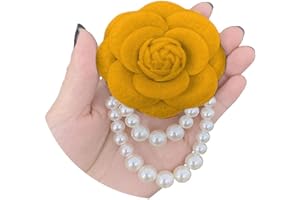 ZZ ZINFANDEL Bohemian Pearl Safety Brooch Pins Flower Brooch Hair Flowers Hairpin Brooch Headpieces,Brooch Pins Shawl Clips for Women Girls Vintage Collar Brooch