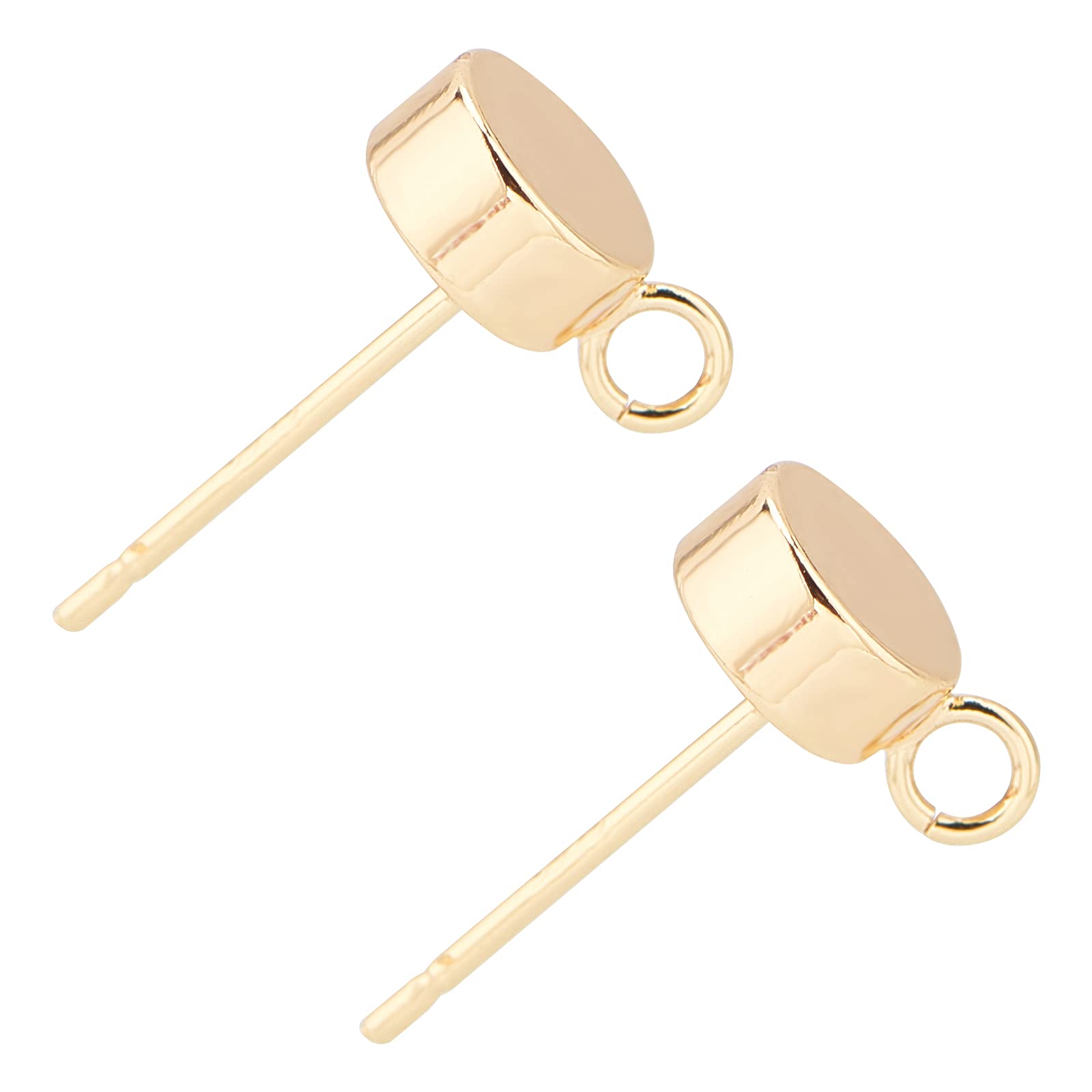 BENECREAT 20PCS Gold Plated Stud Earrings Dot Disc Earrings with Loop and Container for Anniversaries Gifts and Favors