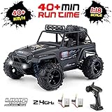 Remote Control Car,1:18 Scale 4WD Scale 40km/h High Speed Off Road RC Truck, 2.4Ghz Radio Controlled All Terrain Waterproof Truck.with 2 Rechargeable Batteries,45 Minutes of Game time