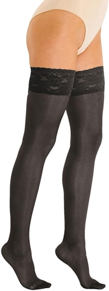 Solidea Fashion-Marilyn 70 Sheer Compression Support Hold Up Stockings Nero 4-L