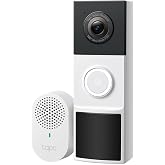 Tapo 2K Wireless Smart Video Doorbell w/Chime, 160&deg; Ultra-Wide View, D210 | Person Detection, Ring Call, 2-Way Audio, Subscription-Free Local Storage/Optional Cloud, Motion Only Alert