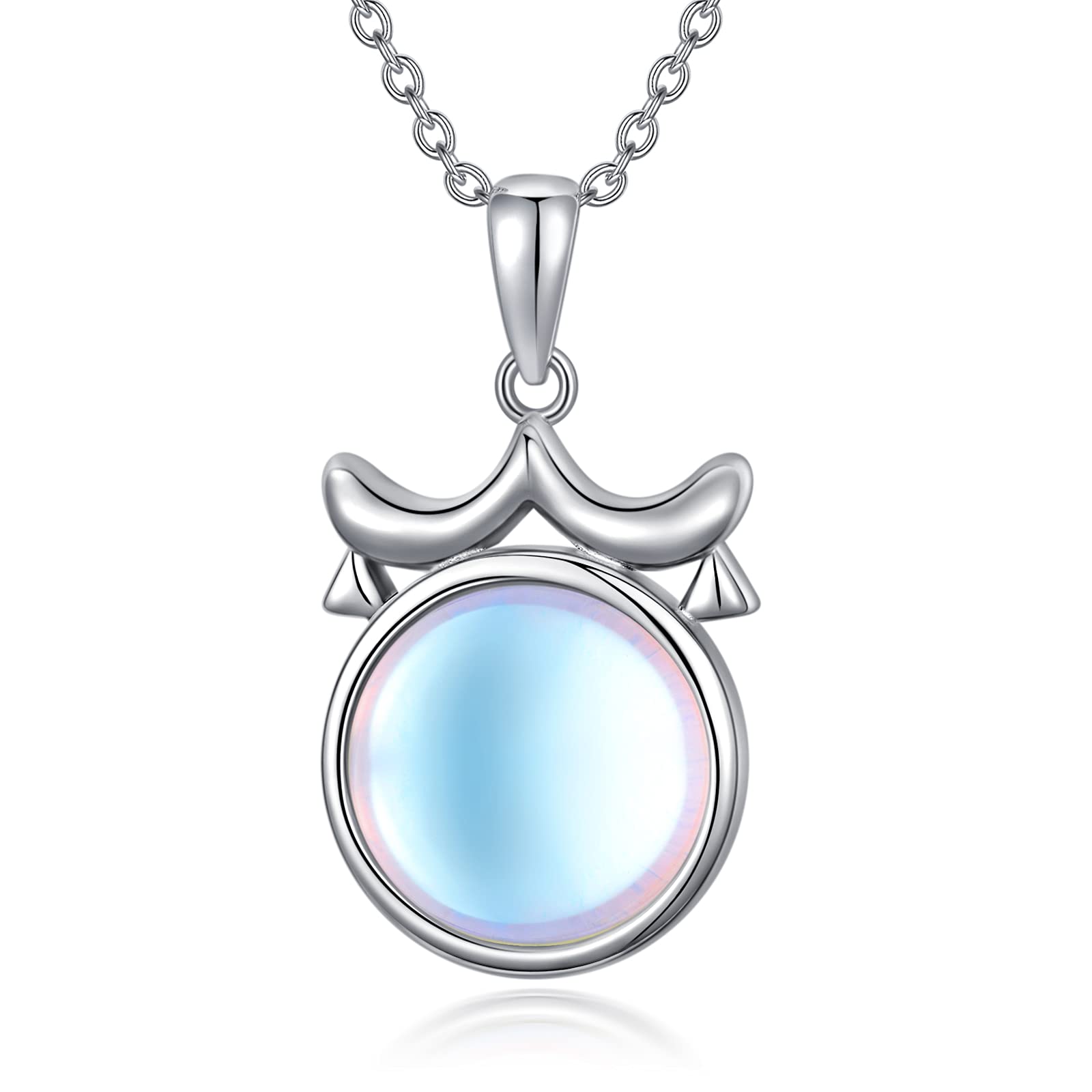 MUUYON Libra Moonstone Necklace 925 Sterling Silver Horoscope Pendant Necklace for Women Girls