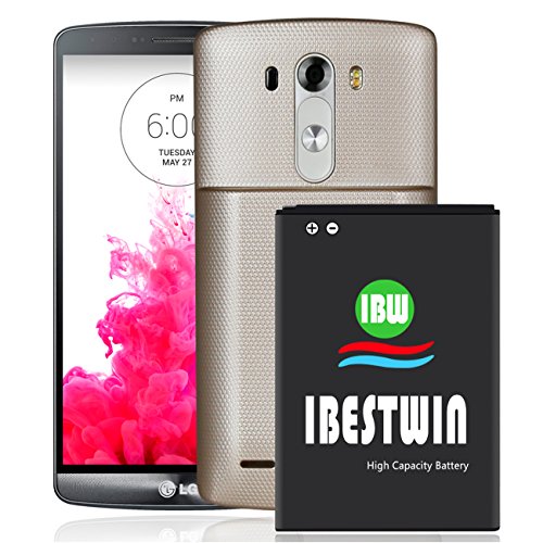 IBESTWIN LG G3 Battery, 6000mah Li-ion Extended Replacement Battery for LG G3 D850 (AT&T),VS985 (Verizon),LS990 (Sprint),D851 (T-Mobile),US990 (US Cellular) BL-53YH IBESTWIN LG G3 Battery, 6000mah Li-ion Extended Replacement Battery for LG G3 D850 (AT&T),VS985 (Verizon),LS990 (Sprint),D851 (T-Mobile),US990 (US Cellular) BL-53YH