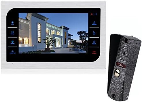 TIVDIO Video Door Phone Doorbell Intercom Kit with 7 Inch TFT Color Display Night Vision Aluminum Alloy Shell Support Security CCTV Camera(1-camera and 1-monitor )