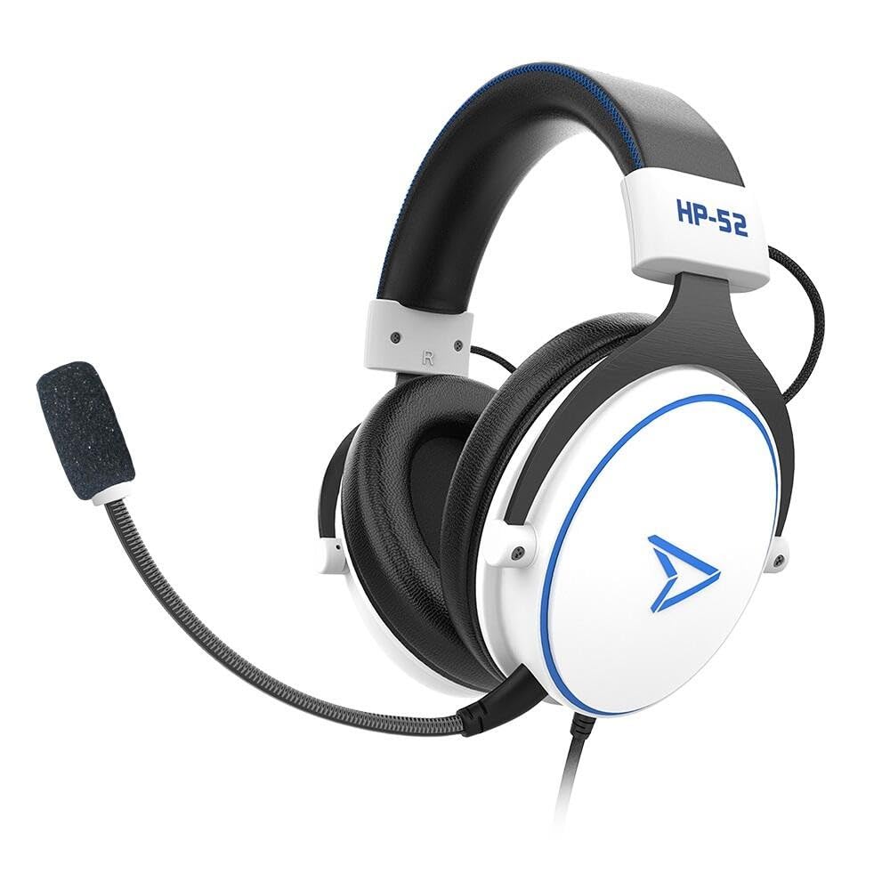 Steelplay HP-52, Wired Gaming Headset with Omnidirectional Microphone, Flexible and Detachable-5.1 Surround Sound-Compatible PS5, PS4, Switch, PC, Mac, Xbox, Smartphone, White