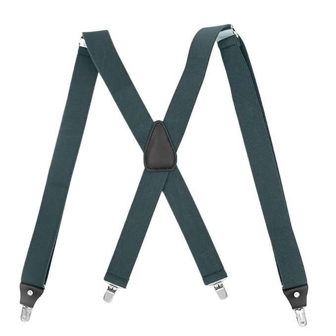 TUDUZ Hosenträger für Herren Breit 3,5 cm breiter mit sehr Starken 4 Metall Clip Lang Einheitsgröße für Männer Einstellbar un