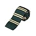 Dan Smith Skinny Knit Neck Ties For Mens Green Thin Knit Neck Ties Poly Stripe Square Knitted Anniversaries Cartoon DAO3A02E Sea Green,Flavescent,Black