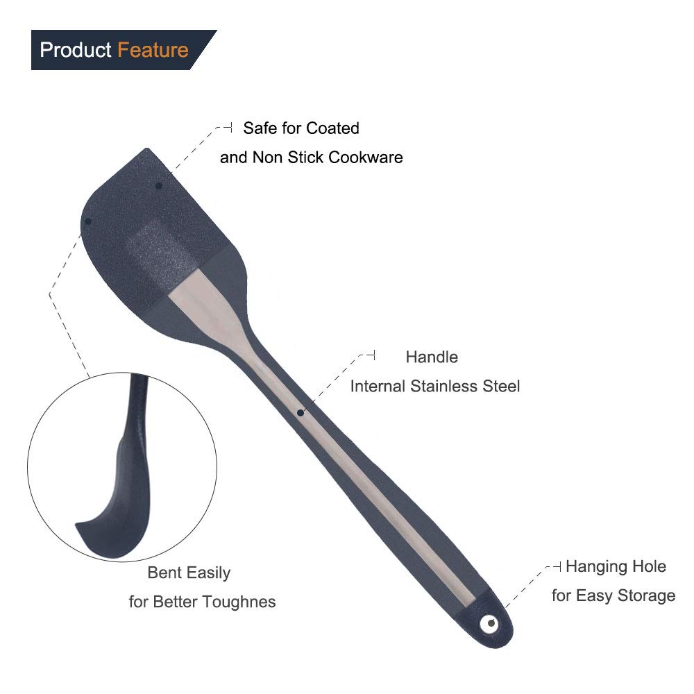 4 PCS Silicone Spatulas for Cooking HeatResistant Ergonomic Spatulas