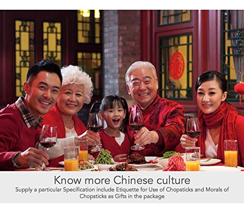 image for Zomchain FU Chinese Chopsticks Reusable With Rest and Bag Gift Sets 2 