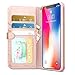 iPhone X Case, ESR Wallet Case, [Kickstand Feature] [Scratch-Free Flexible Inner Case] Folio Wallet Case with Strap/Card Slots/Side Pocket for 5.8
