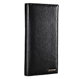 Banuce Men's Genuine Leather Bi-fold Breast Long Wallet