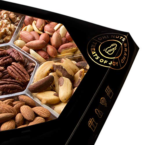 Oh! Nuts Healthy Dry Roasted Salted Nut Gift Basket, Natural 7 Variety
