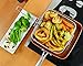 BulbHead Red Copper Square Pan 5 Piece Set by BulbHead, 10-Inch Pan, Glass Lid, Fry Basket, & More