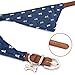 Puppy Collars for Small Dogs - StrawberryEC Adjustable Puppy Id Buckle Collar Leather. Cute Plaid Bandana Dog Collar (Bandana-Navy-Note)