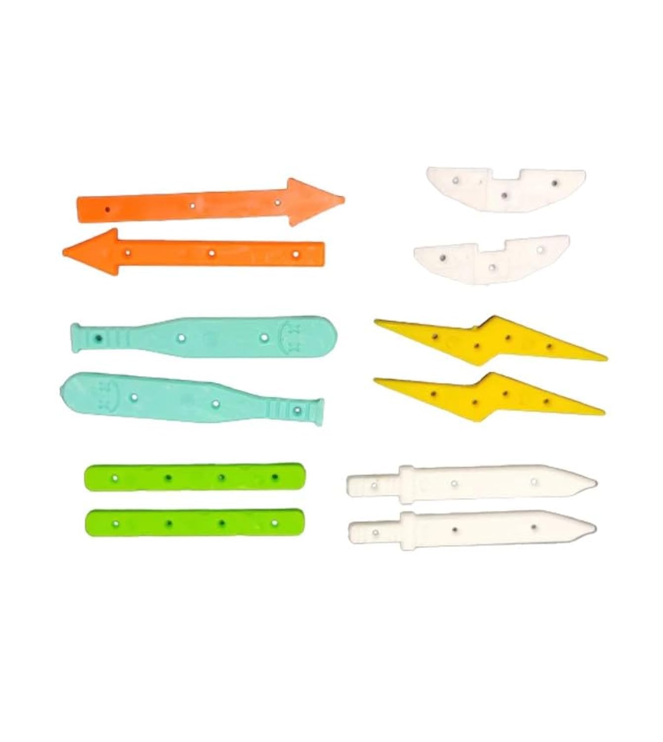 LEEFAI 6 Sets Fingerboard Rails Plastic Boards Rail for Mini Finger Skateboard Deck Decorating, White Black