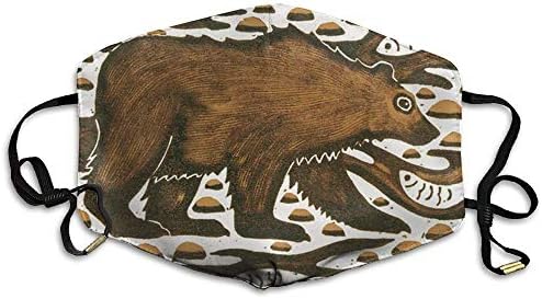 Fishing Bear Face Mask, Reuseable Polyester Face Mouth Mask Respirator For Cycling Anti-Dust For Men Women Kids